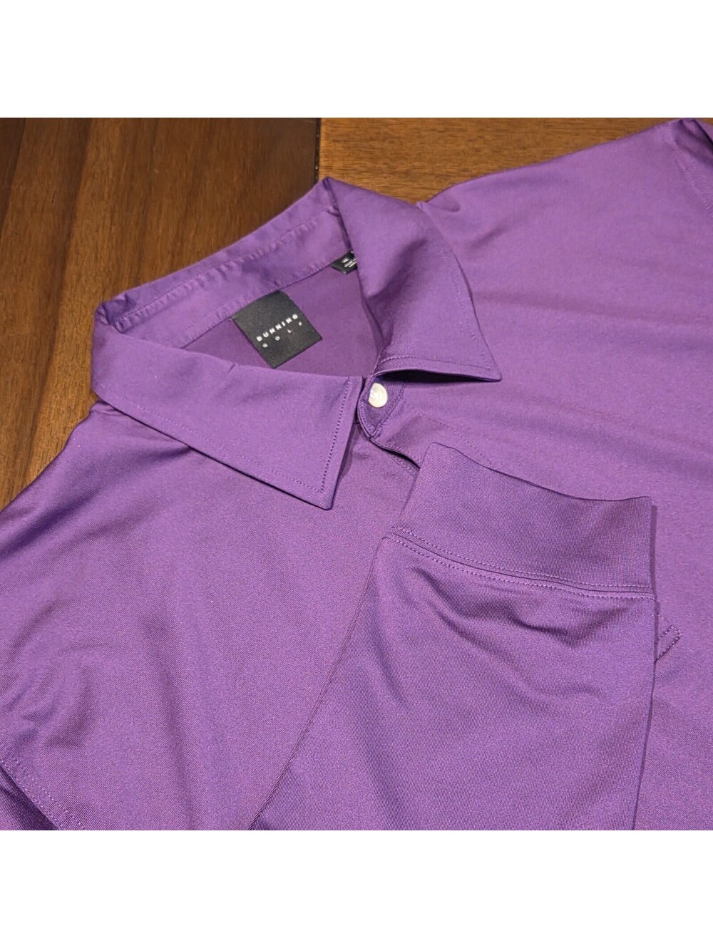 Dunning Golf Shirt Mens XL Purple Long Sleeve Performance Polo Stretch